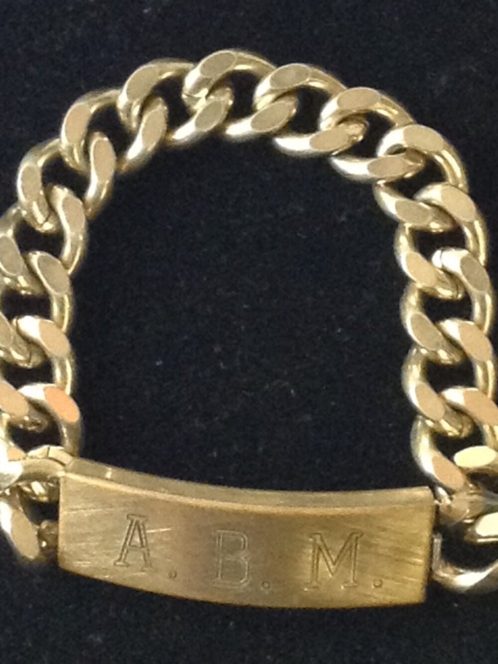 VTG 70's Speidel Men's 9" ID Bracelet Gold Tone Curb Link Reminiscent Nostalgic